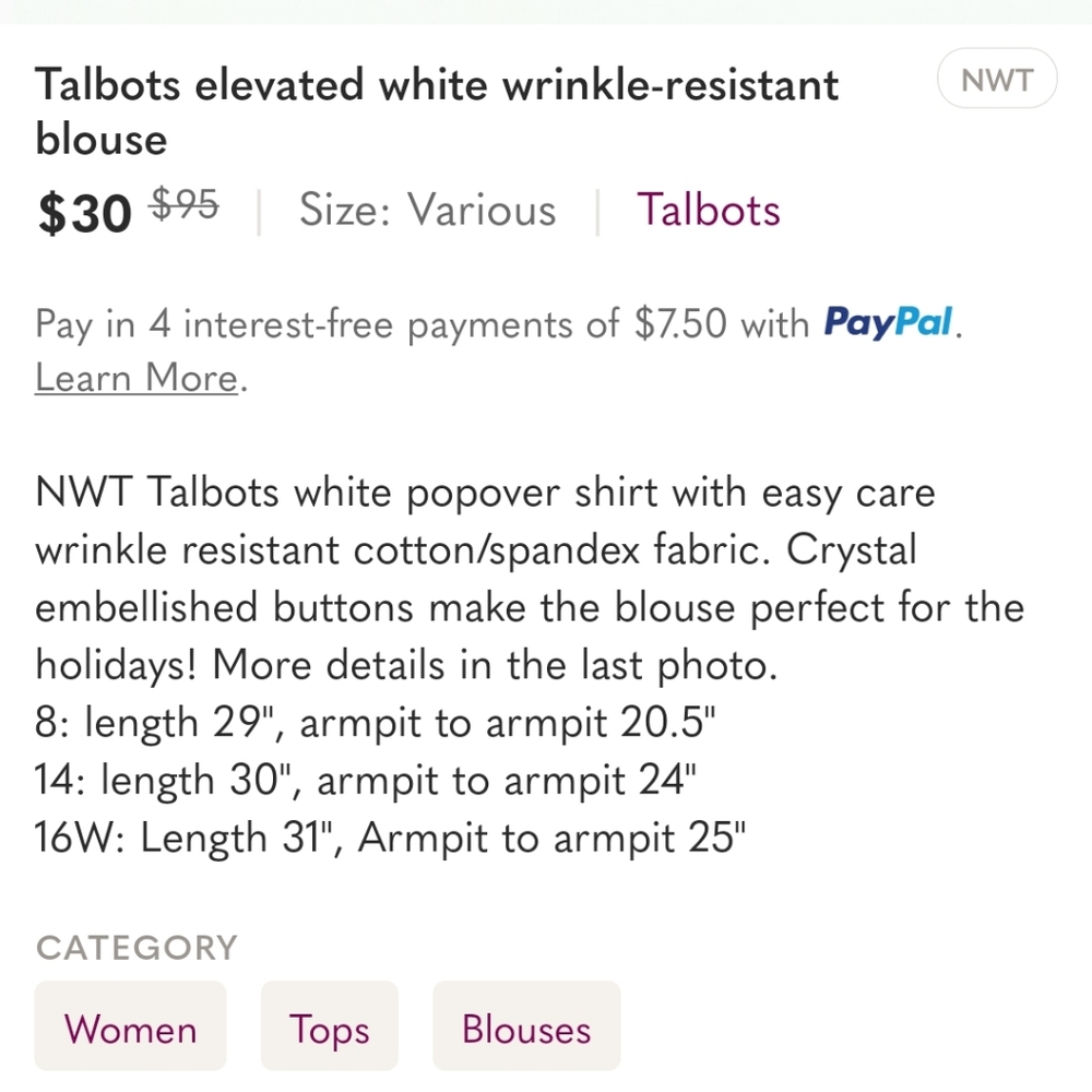 Talbots Elevated Wrinkle-Resistant Blouse - White - image 3